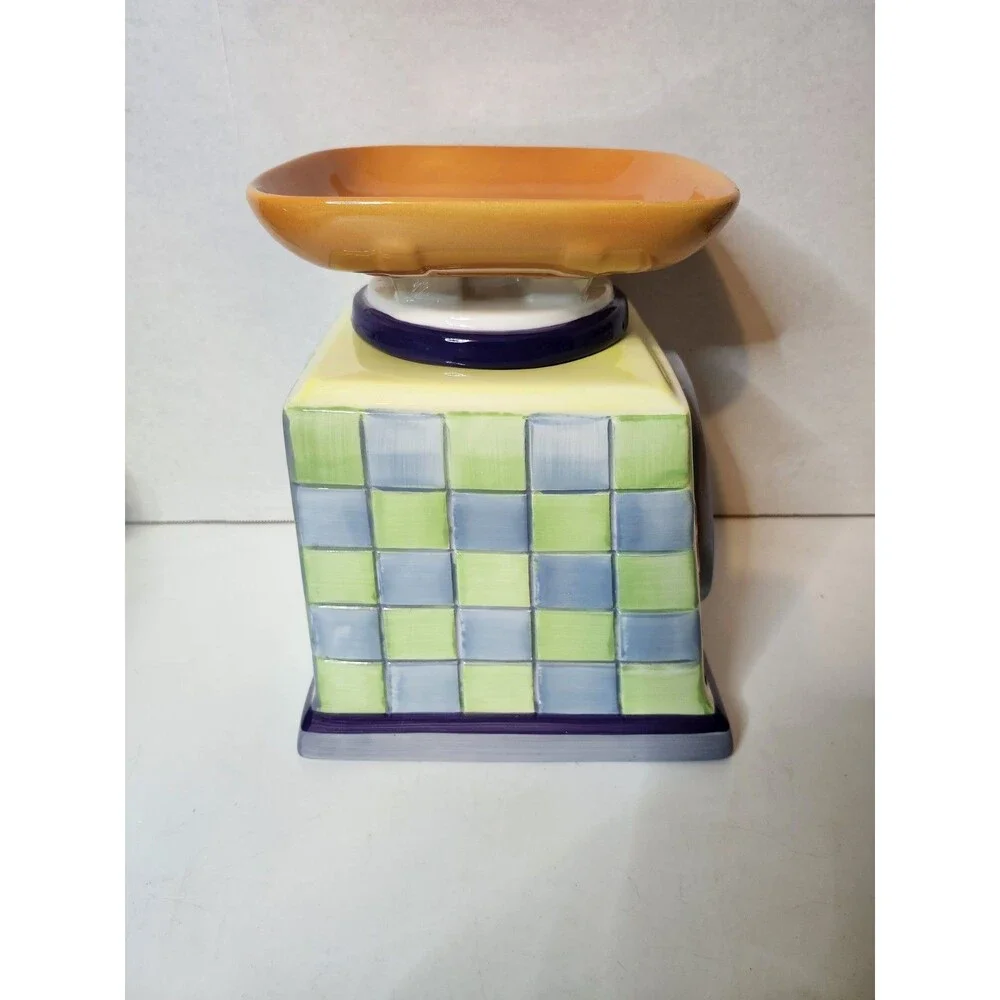Vintage Bico produce scale cookie, candy, treat jar made in China 9.5